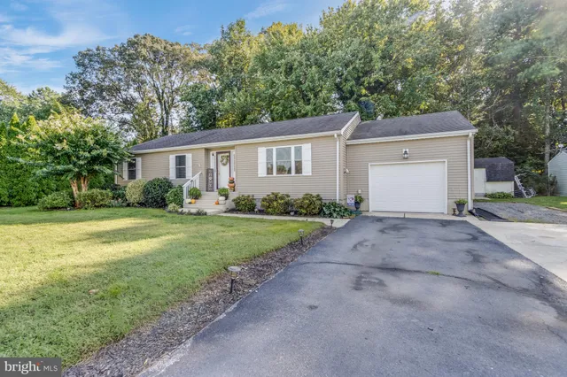 a view of backyard of house with green space
