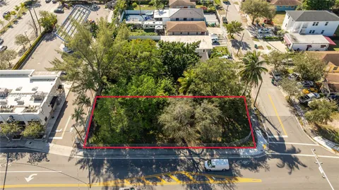 an outdoor space with wooden benches