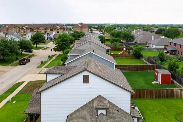 an aerial view of multiple house