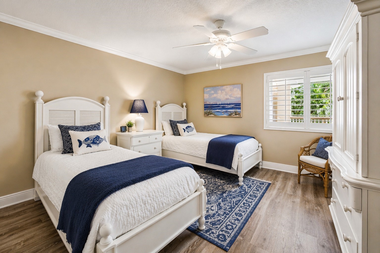 2117 Beachwood Road, Unit 2117 Fernandina Beach, FL 32034 - Photo 12 of 36 a bedroom with two beds and a couch