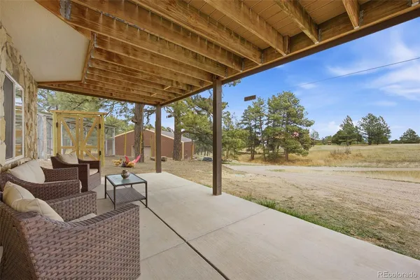 a outdoor living space with furniture
