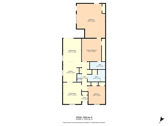 a picture of a bench in front of door