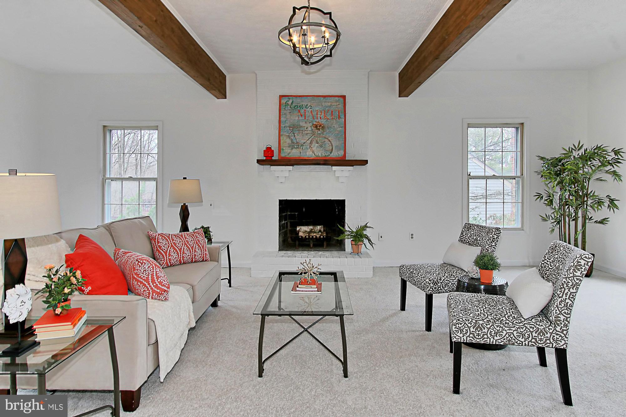 2211 Quartermaster Lane Reston, VA 20191 - Photo 2 of 49 Spectacular Great Rm w/ Wood Beams & Wood FP