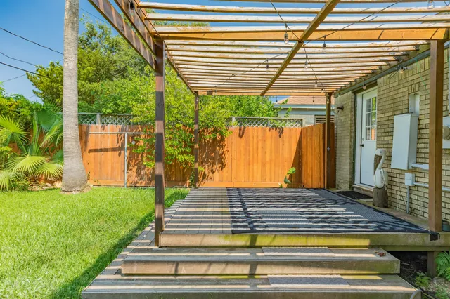 a view of a backyard with plants