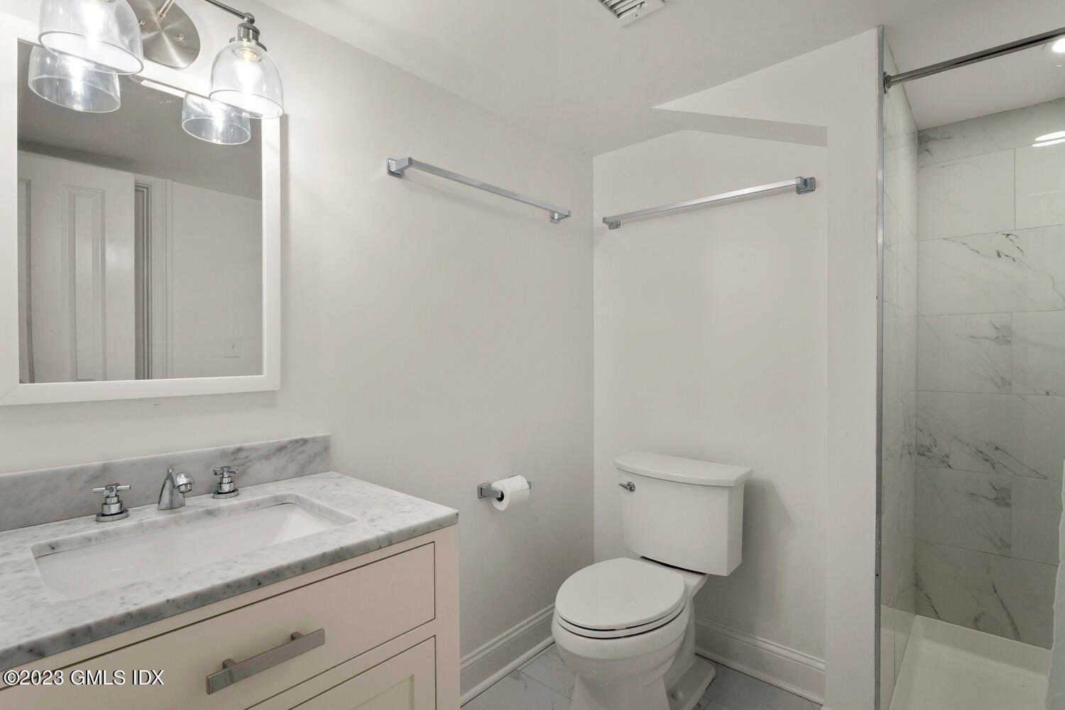 36 Sheep Hill Road Riverside, CT 06878 - Photo 26 of 37 a bathroom with a granite countertop sink toilet and shower