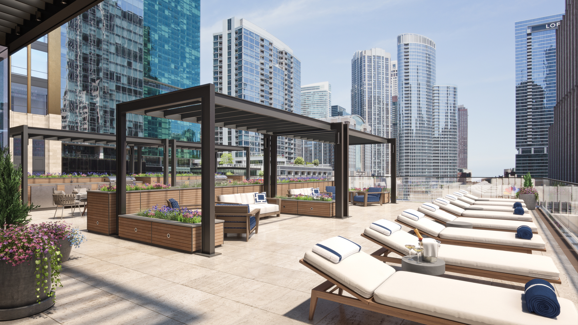 435 North Michigan Avenue, Unit 2103 Chicago, IL 60611 - Photo 30 of 41 a view of balcony with couch and chairs