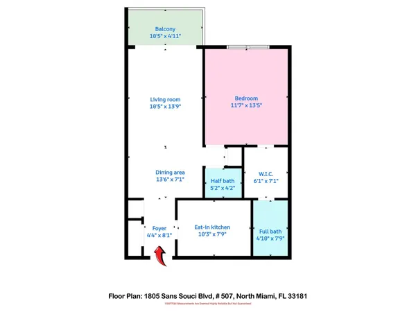 $164,900 | 1805 Sans Souci Boulevard, Unit 507, North Miami, FL 33181