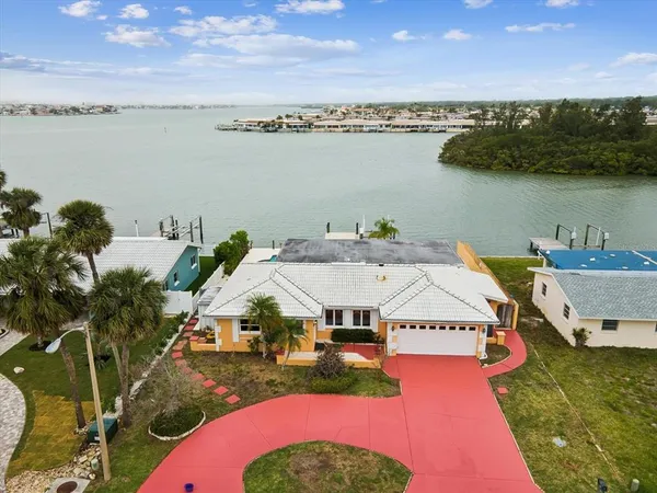 a view of lake and yard