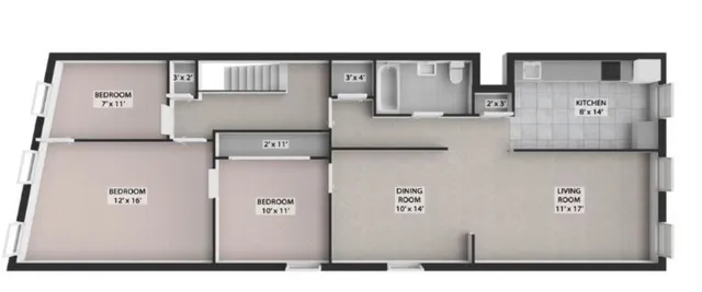 a storage room with water heater and racks