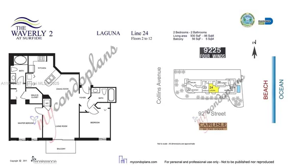 $849,000 | 9201 Collins Avenue, Unit 524, Surfside, FL 33154