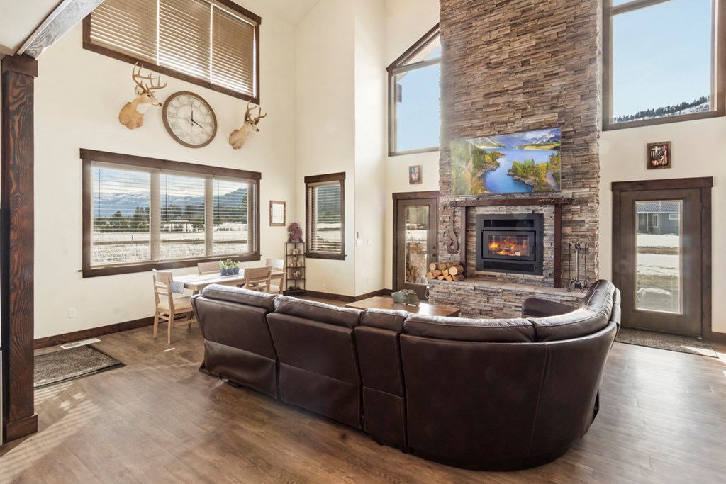 1884 Little Pine Road Donnelly, ID 83615 - Photo 7 of 41 Custom Floor to Ceiling Fireplace