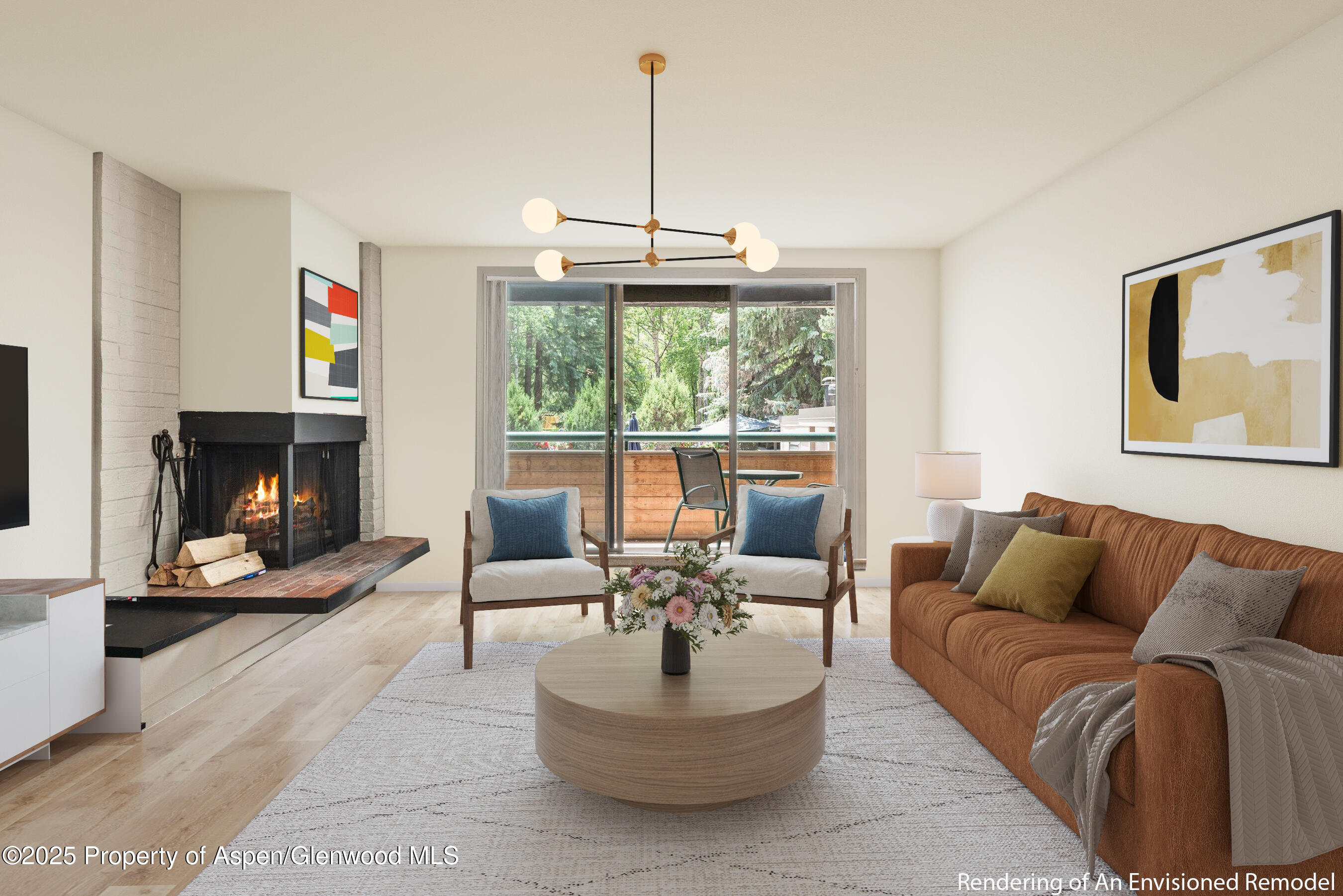 1024 East Hopkins Avenue, Unit 16 Aspen, CO 81611 - Photo 2 of 20 living room rendering