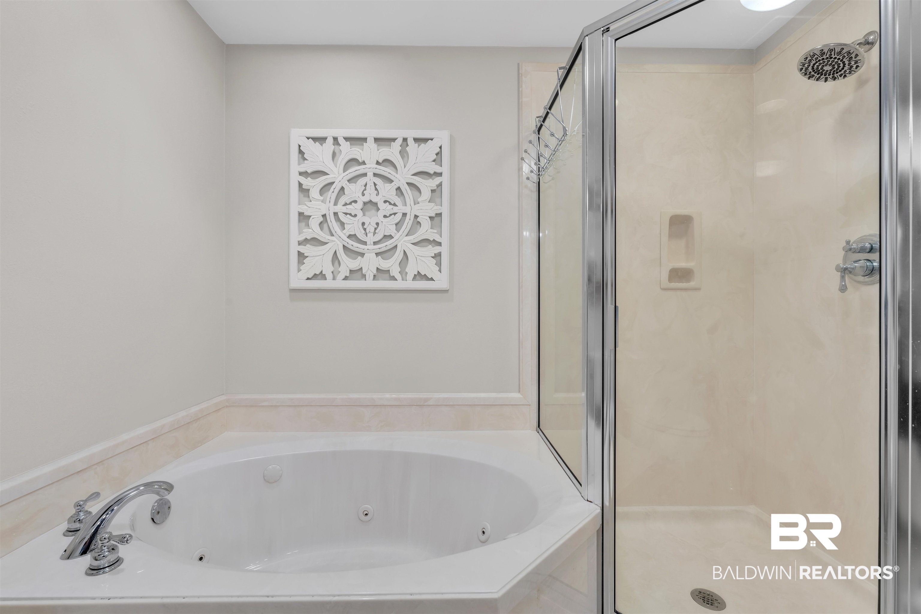 27582 Canal Road, Unit 2605 Orange Beach, AL 36561 - Photo 18 of 41 Full bath with a shower stall and a whirlpool tub