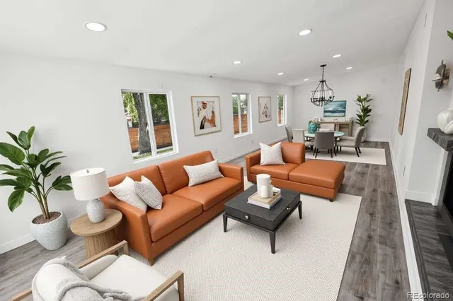 a living room with furniture and a couch