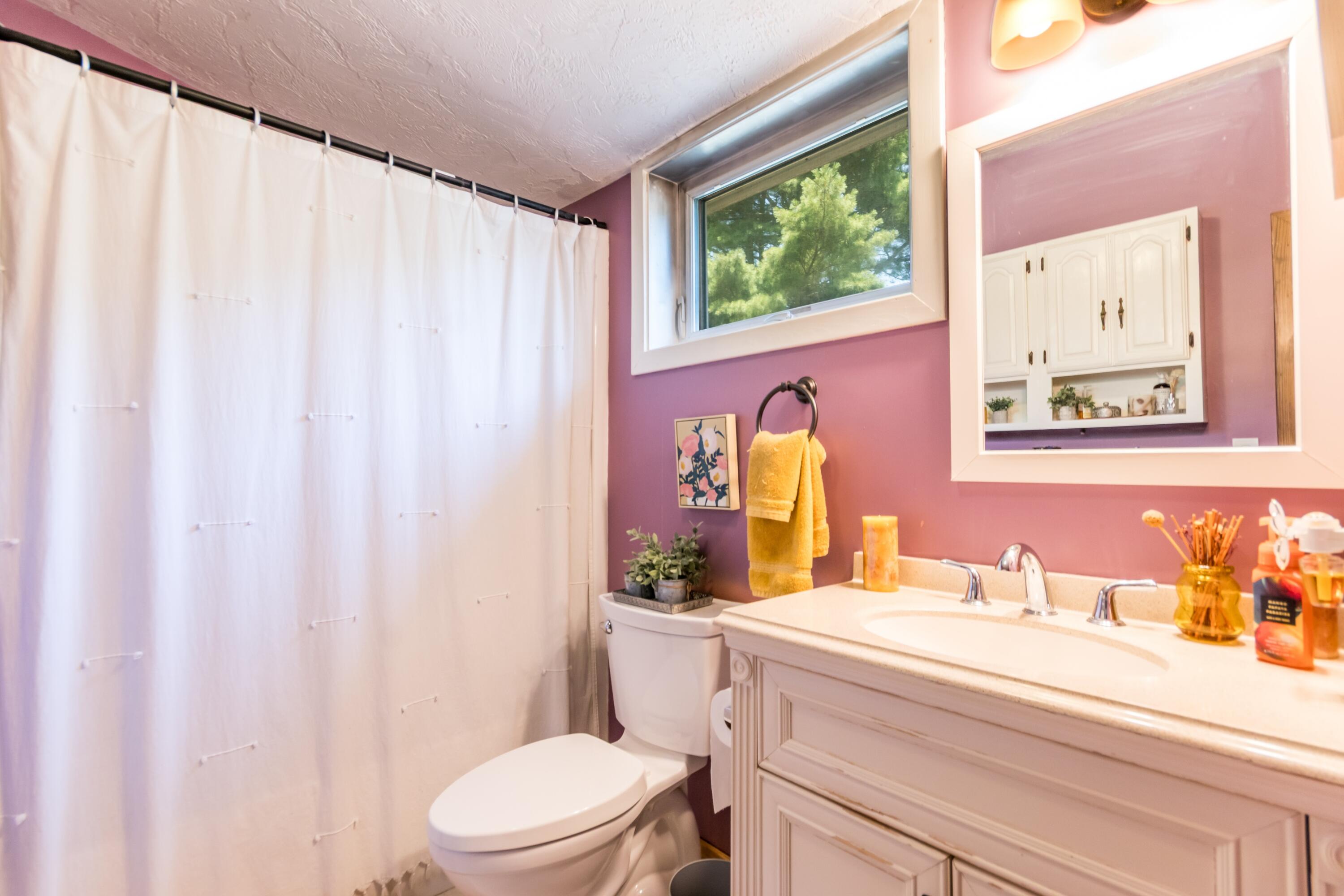 32 North Carver Road West Wareham, MA 02576 - Photo 20 of 42 a bathroom with a sink a toilet and a window