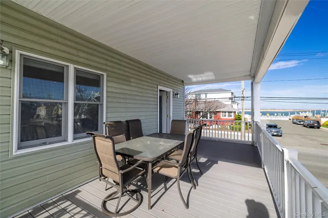 a view of a balcony with city view