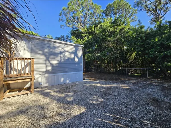 a view of backyard with large tree