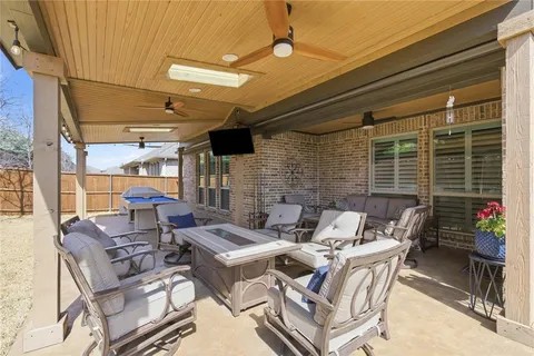 a outdoor living space with patio furniture