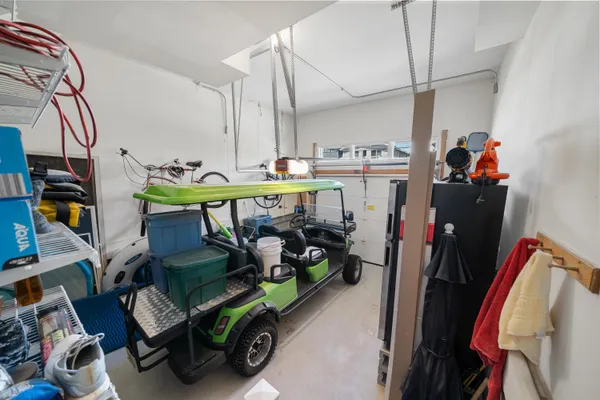 a view of gym equipment and children play room
