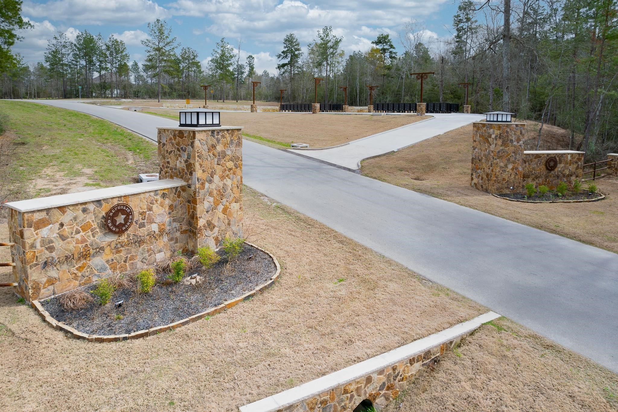 a view of a swimming pool with a yard