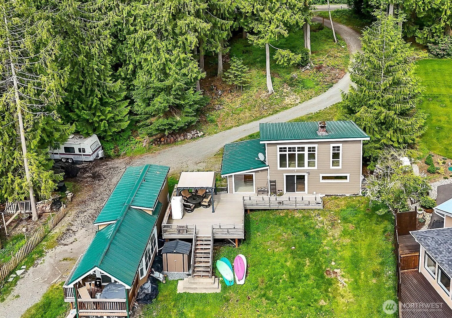 1103 Southwest Roesiger Road Snohomish, WA 98290 - Photo 24 of 32 an aerial view of a house with a yard