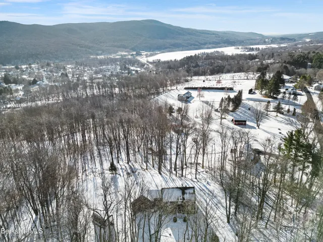 a view of city and mountain