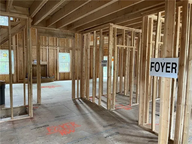 a view of a porch with a door