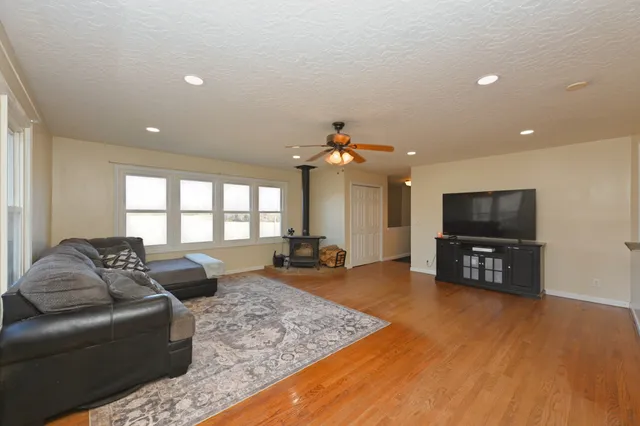 a view of a open space with green space