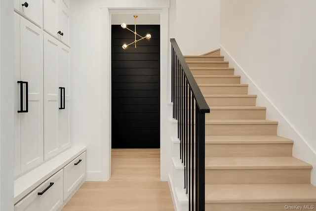 a view of an entryway with staircase