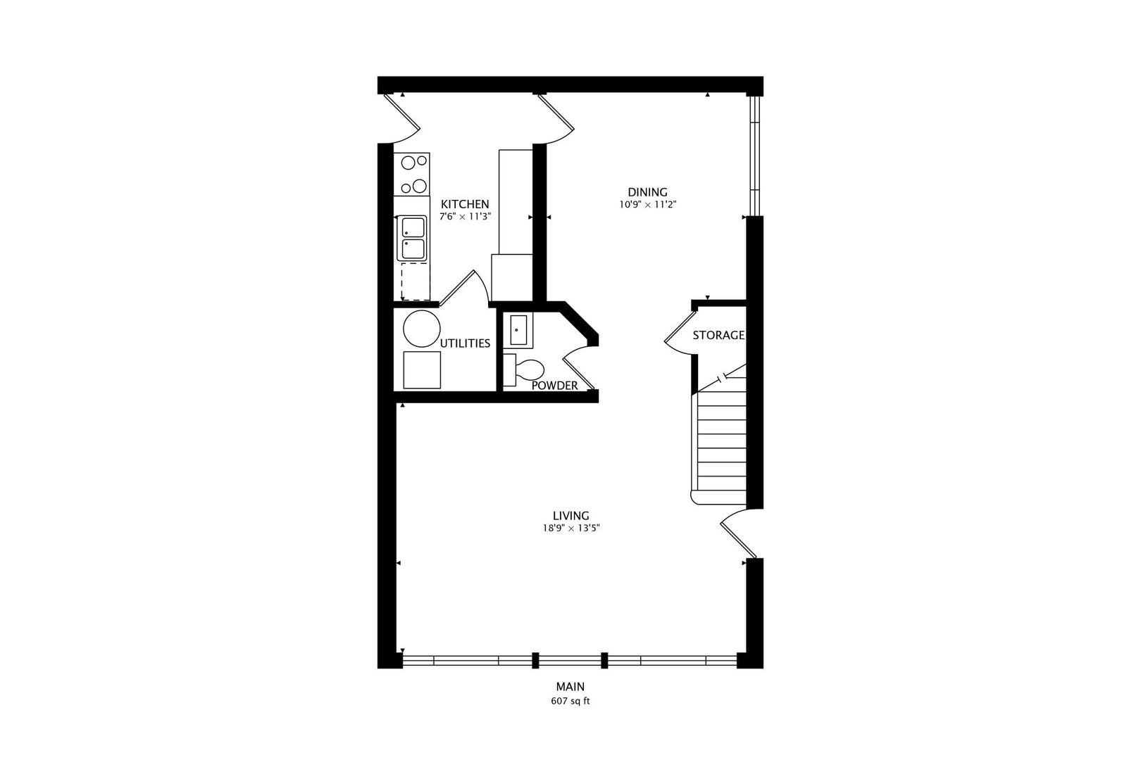821 South Racine Avenue, Unit D Chicago, IL 60607 - Photo 9 of 14 a picture of a floor plan