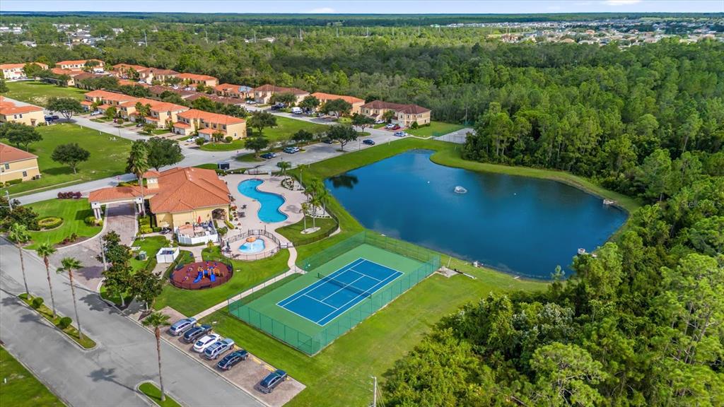 1374 Pacific Road Poinciana, FL 34759 - Photo 35 of 42 an aerial view of a pool yard swimming pool and outdoor seating
