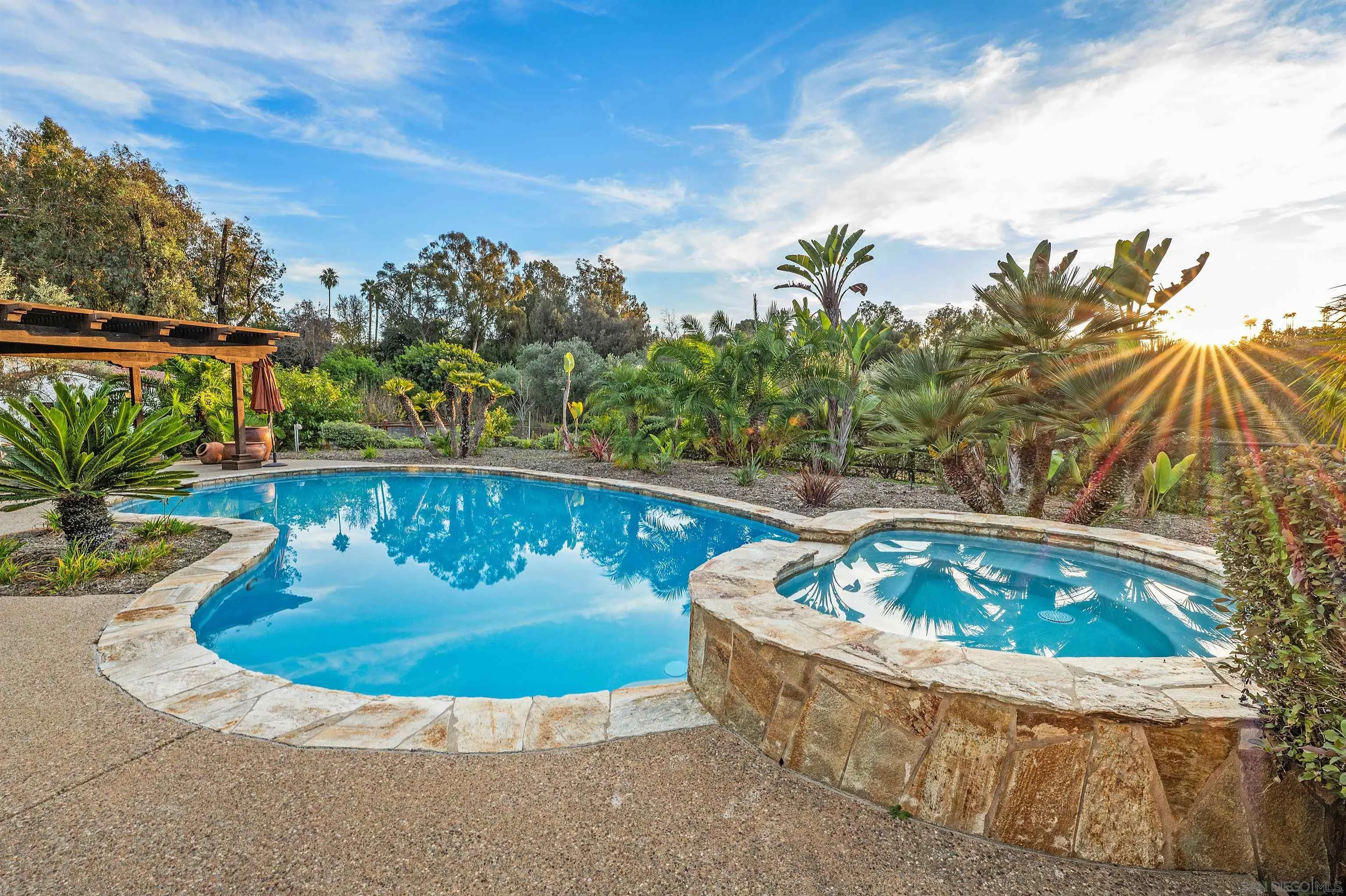 6870 La Valle Plateada Rancho Santa Fe, CA 92067 - Photo 29 of 37 a view of swimming pool having outdoor seating