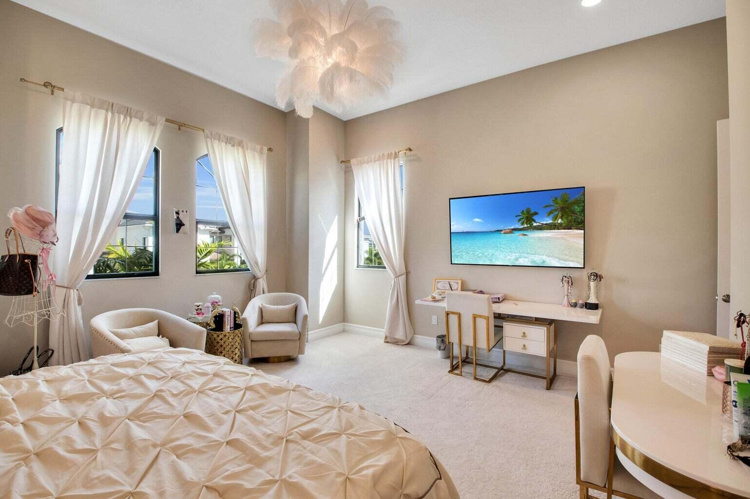 9016 Chauvet Way Boca Raton, FL 33496 - Photo 53 of 79 a bedroom with furniture and a large window