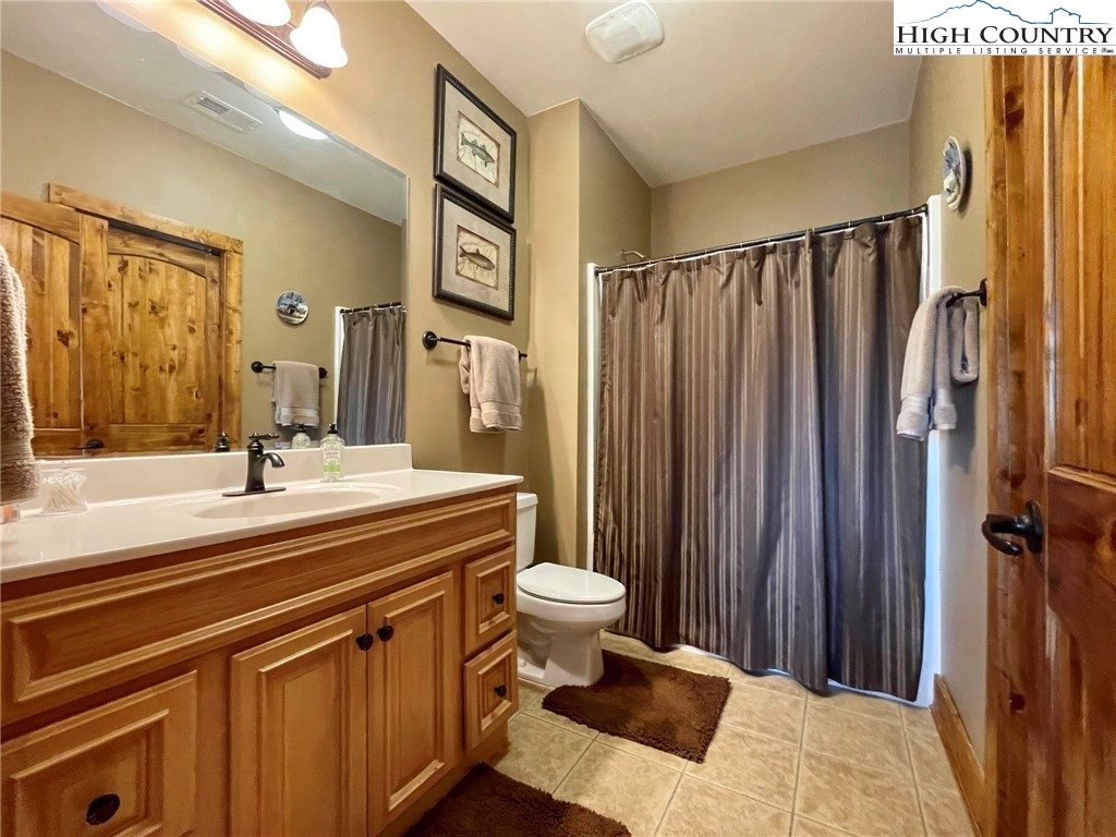 114 Red Deer Road, Unit D Banner Elk, NC 28604 - Photo 29 of 40 a bathroom with a sink a toilet and shower