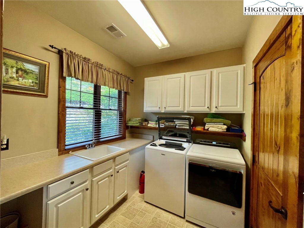 114 Red Deer Road, Unit D Banner Elk, NC 28604 - Photo 34 of 40 a kitchen with stainless steel appliances granite countertop a stove a sink and white cabinets