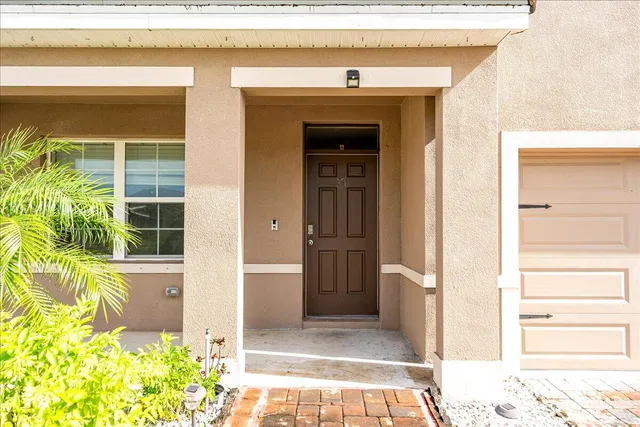 a view of front door of house