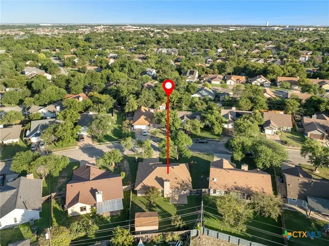 an aerial view of multiple house