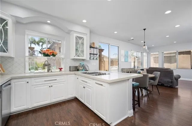 a kitchen with lots of counter top space