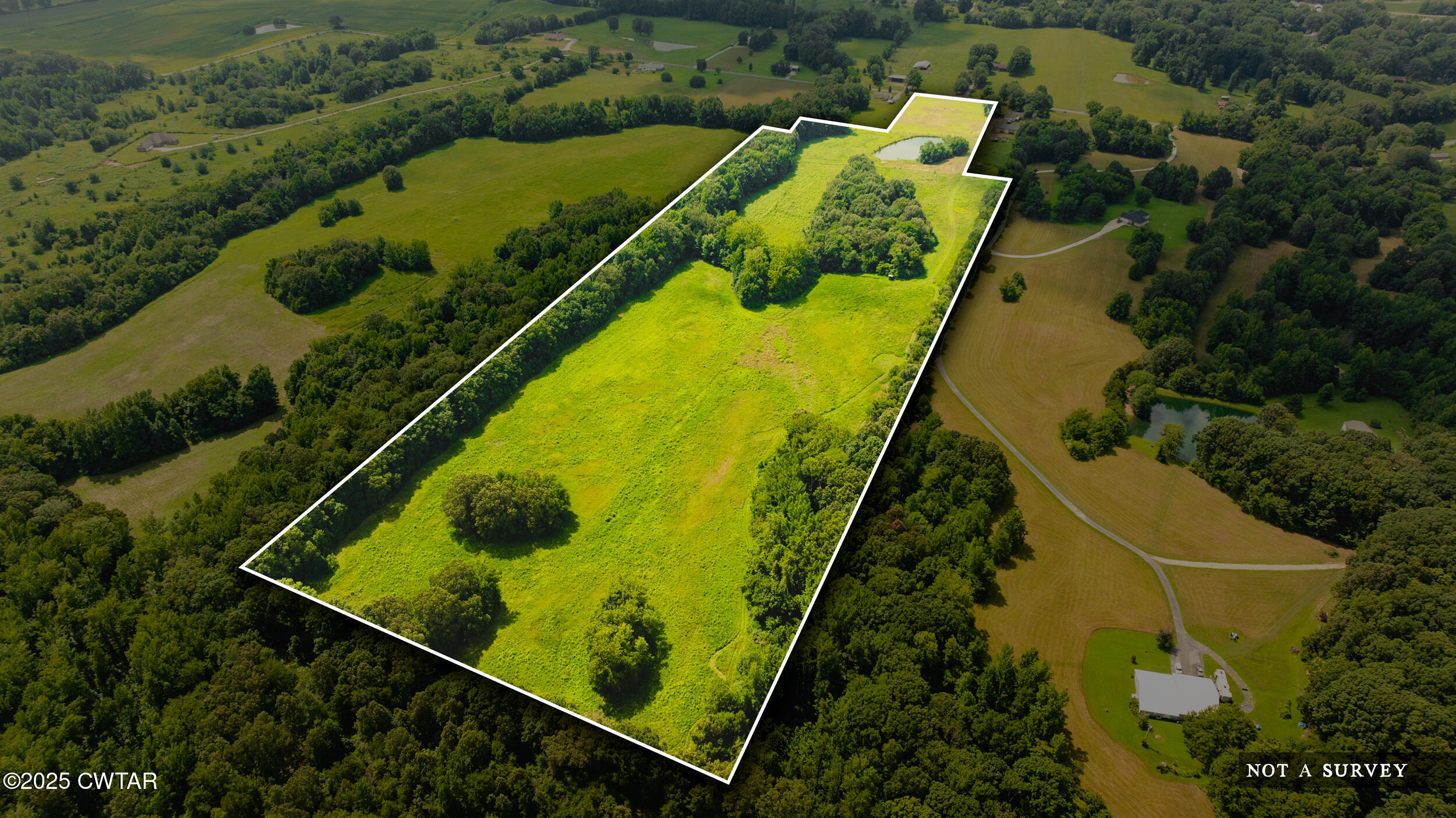 an aerial view of swimming pool