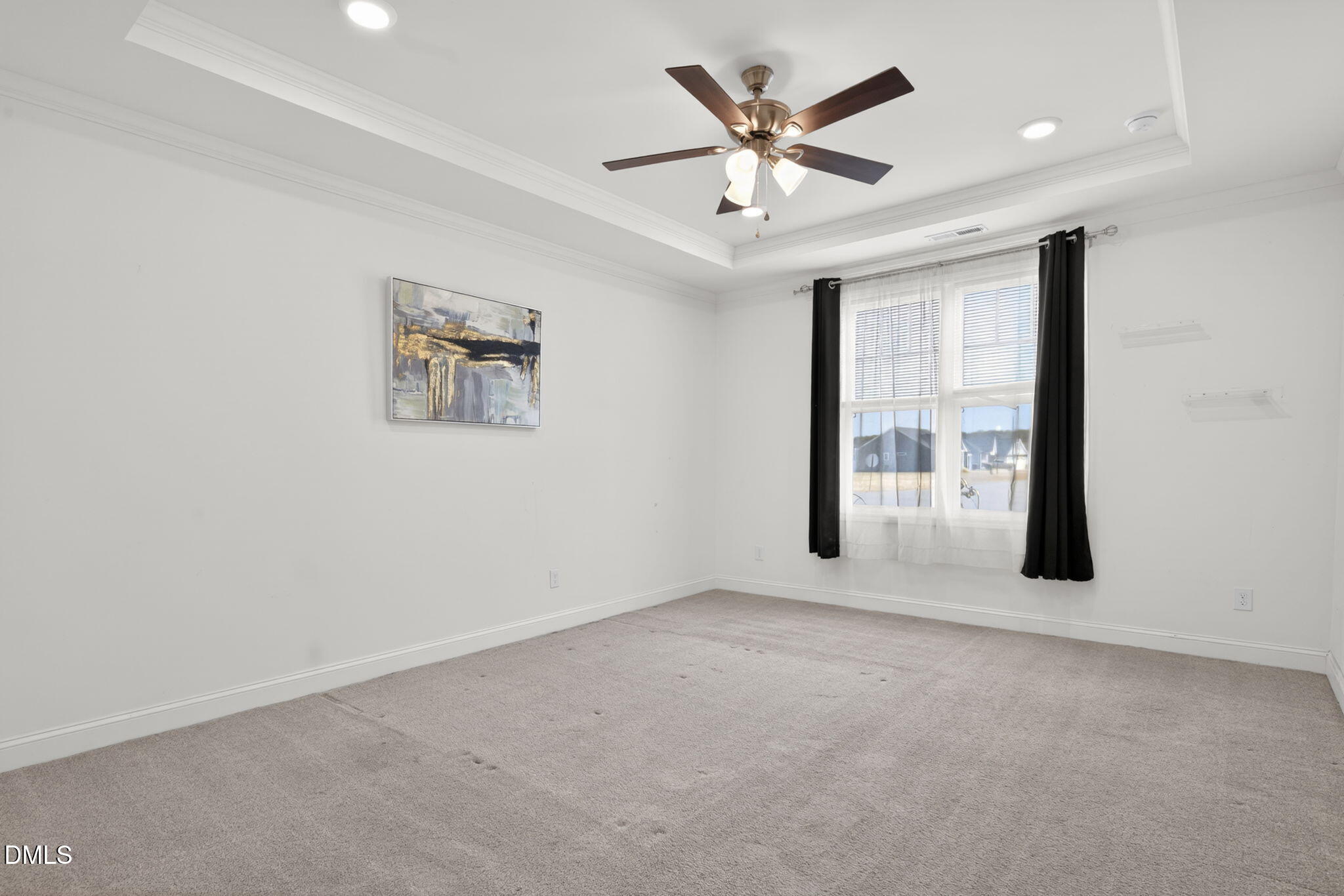 9084 Byron Court Bailey, NC 27807 - Photo 18 of 40 an empty room with windows and ceiling fan