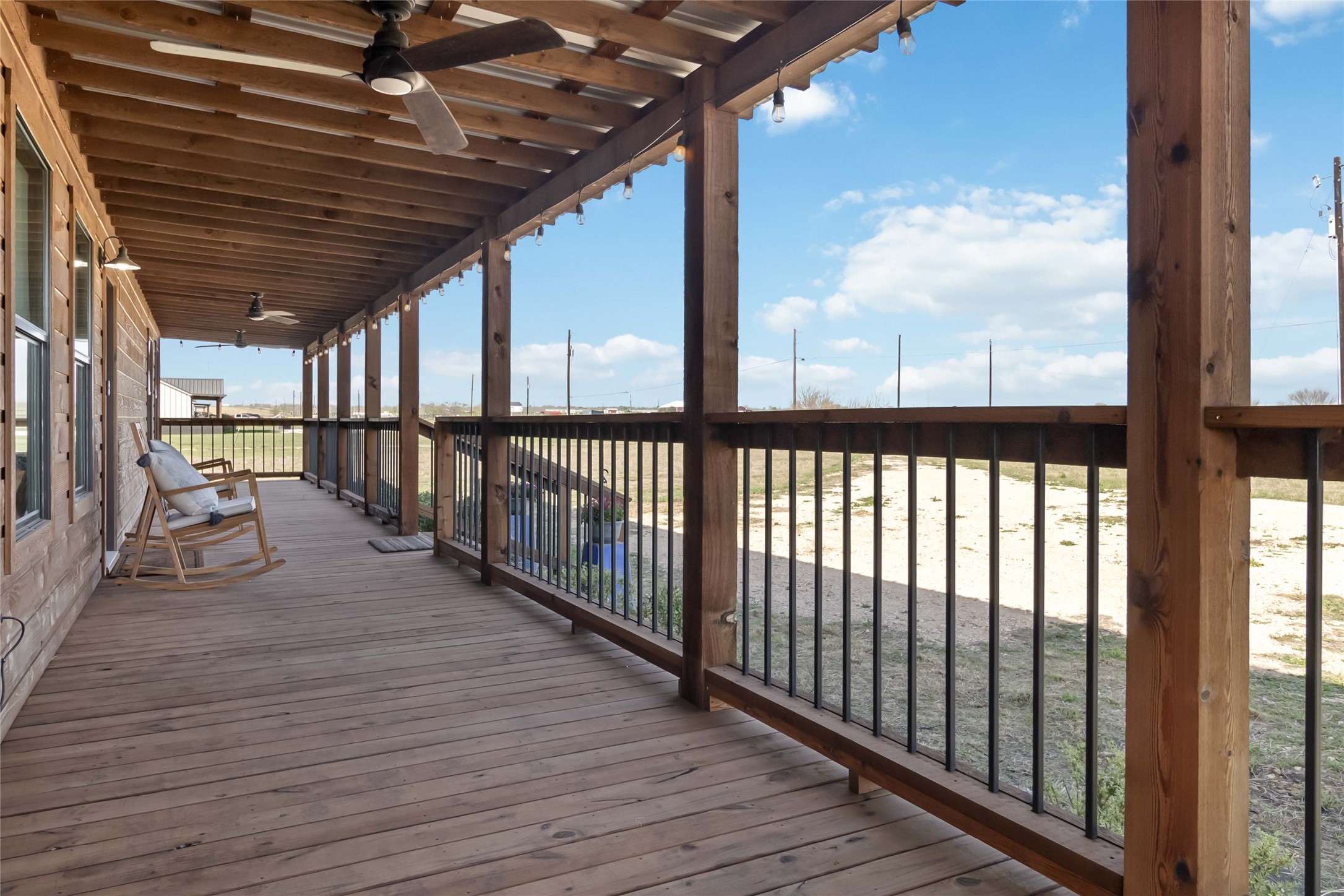 Deck featuring a ceiling fan