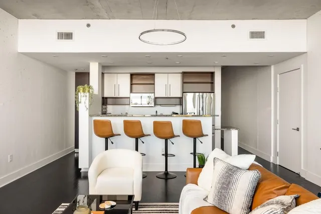 a living room with furniture