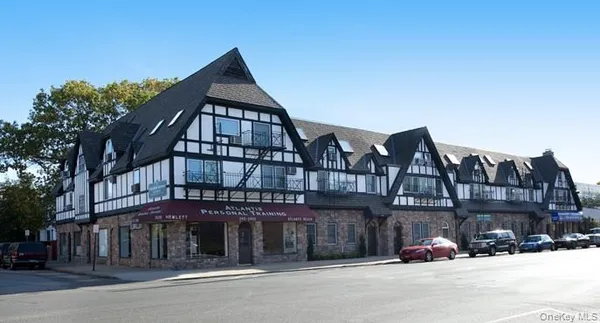 a front view of a building with street