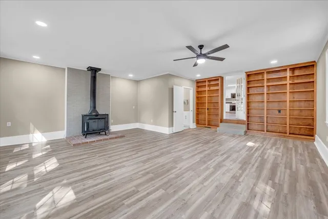 a view of a livingroom with a staircase