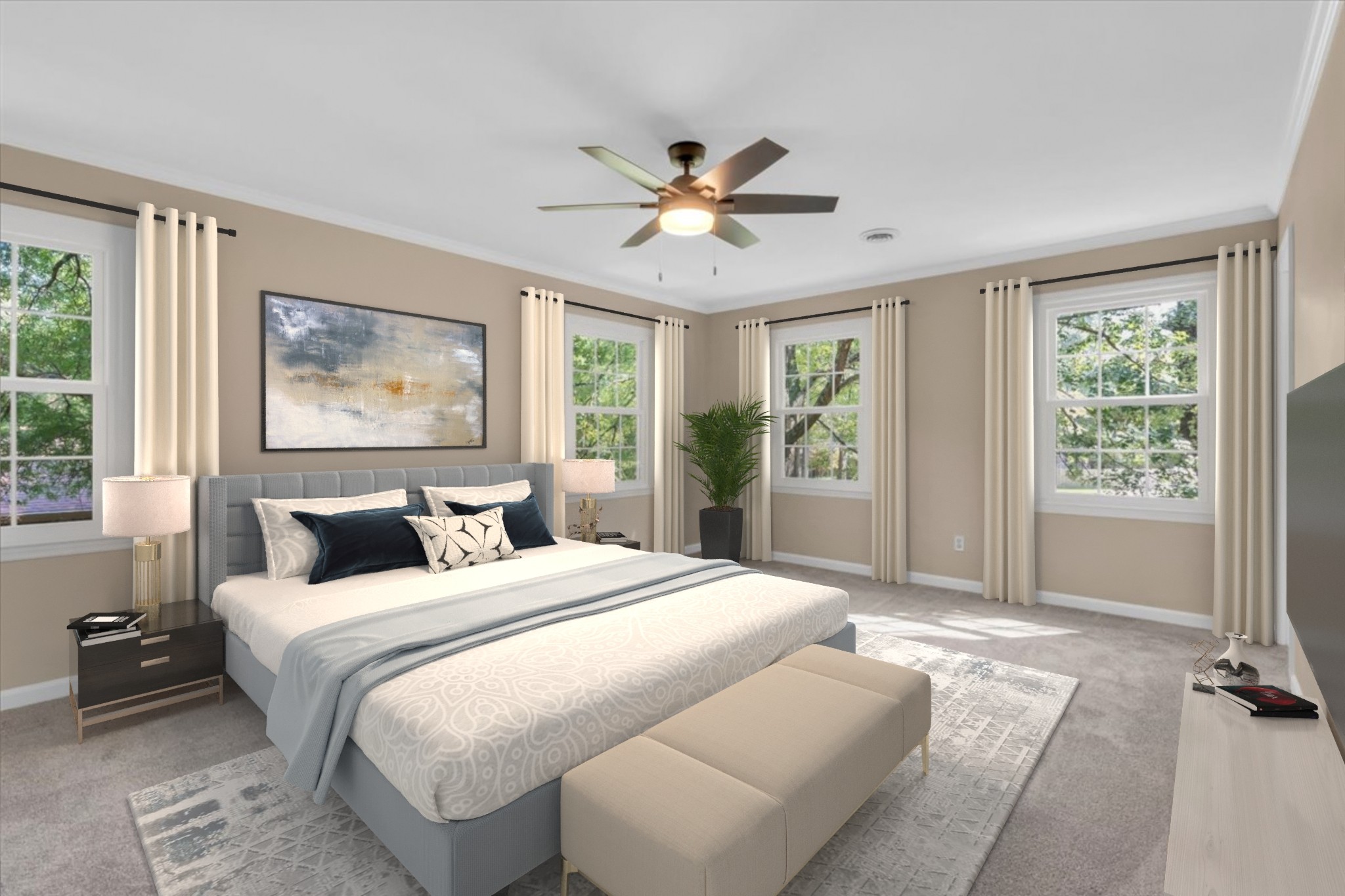 302 Marbeth Lane Tullahoma, TN 37388 - Photo 39 of 50 a bedroom with a large bed and a chandelier