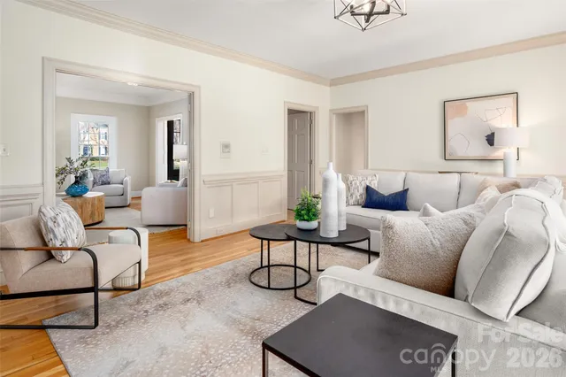 a living room with furniture