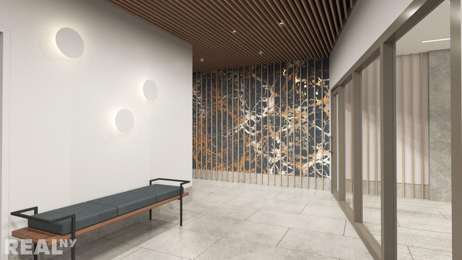 77 Clarkson Avenue, Unit 1D Brooklyn, NY 11226 - Photo 8 of 13 a hallway with a bench and painted walls