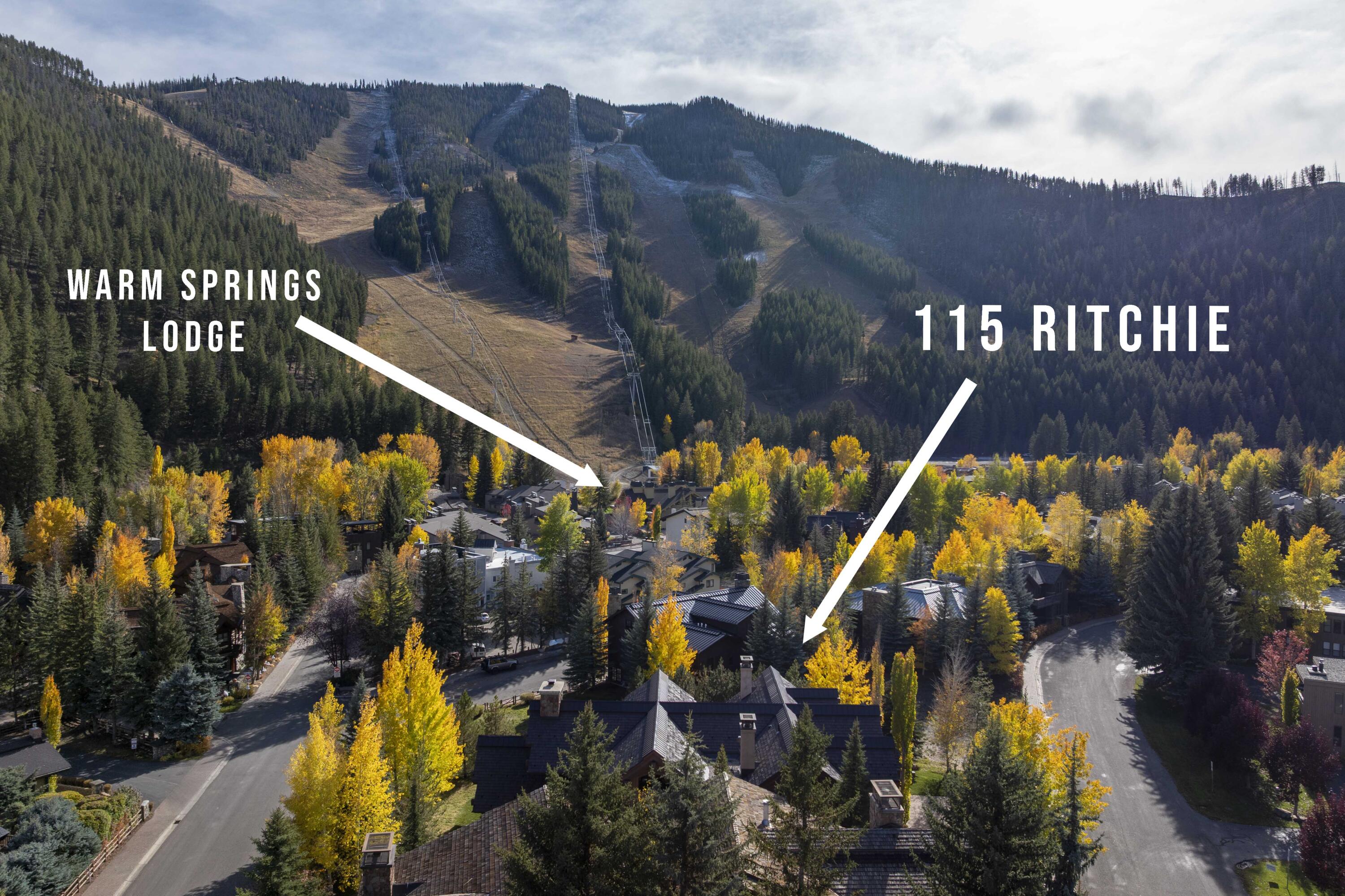 115 Ritchie Drive Ketchum, ID 83340 - Photo 46 of 48 Location of home to WS Lodge Fall