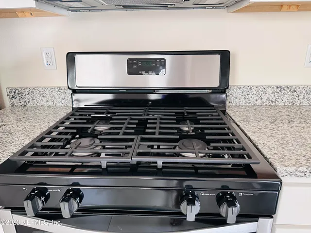 a close view of stove top oven