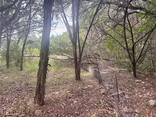 a view of a lake from a yard